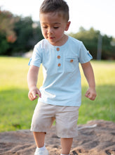 Load image into Gallery viewer, Ditzy Blue Henley Shirt