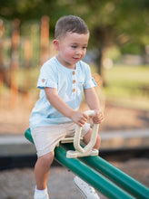 Load image into Gallery viewer, Ditzy Blue Henley Shirt