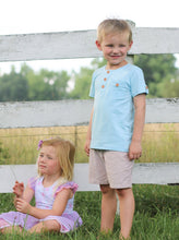Load image into Gallery viewer, Ditzy Blue Henley Shirt